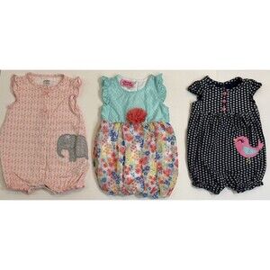 Baby Girl Romper Bundle 6–9M Carter’s Child Of Mine Young Hearts Floral Lot